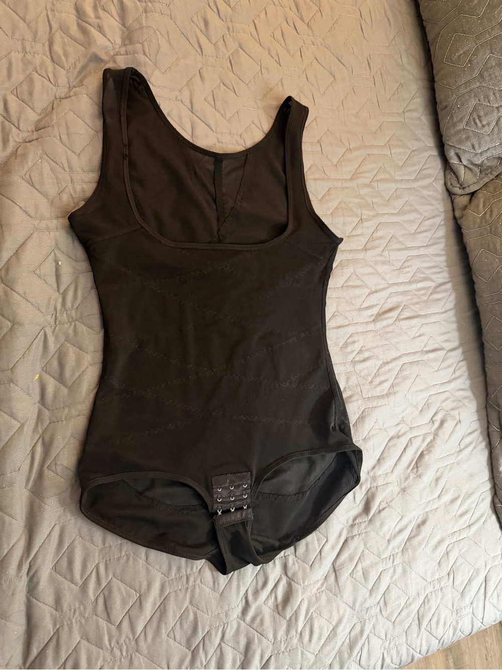 Black Women's One-Piece Shapewear with Front Closure